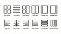 UI UX Layout and Alignment Vector Icons Set Royalty Free Stock Photo