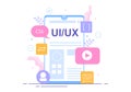 UI & UX Programmer Flat Design Vector Illustration for Business Information and Team Sharing Ideas with Designer or Coding Royalty Free Stock Photo