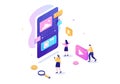 UI & UX Programmer Flat Design Vector Illustration for Business Information and Team Sharing Ideas with Designer or Coding Royalty Free Stock Photo