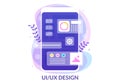 UI & UX Programmer Flat Design Vector Illustration for Business Information and Team Sharing Ideas with Designer or Coding Royalty Free Stock Photo
