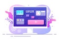 UI & UX Programmer Flat Design Vector Illustration for Business Information and Team Sharing Ideas with Designer or Coding Royalty Free Stock Photo