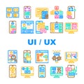 ui ux web interface app icons set vector Royalty Free Stock Photo