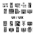 ui ux web interface app icons set vector Royalty Free Stock Photo