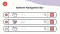 Bottom navigation bar, UI vector design interface example. vector design Generative AI