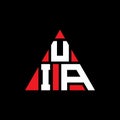 UIA triangle letter logo design with triangle shape. UIA triangle logo design monogram. UIA triangle vector logo template with red Royalty Free Stock Photo