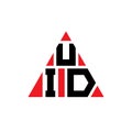 UID triangle letter logo design with triangle shape. UID triangle logo design monogram. UID triangle vector logo template with red Royalty Free Stock Photo