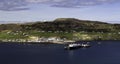 Uig Bay village and ferry Royalty Free Stock Photo