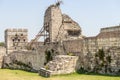 Uins of ancient fortress wall of the Emperor Theodosius in the center of Istanbul. Turkey