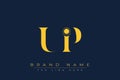 UIP abstract letter logo design Royalty Free Stock Photo