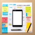 UIUX Design Process with Tablet Mockup Royalty Free Stock Photo
