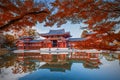 Uji, Kyoto, Japan - famous Byodo-in Buddhist temple, a UNESCO World Heritage Site. Phoenix Hall building. Royalty Free Stock Photo