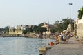 Ujjain embankment on the Shipra river. Ujjain, India Royalty Free Stock Photo