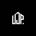UJP letter logo design on BLACK background. UJP creative initials letter logo concept. UJP letter design Royalty Free Stock Photo