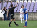 Ujpest vs. MTK OTP Bank League football match Royalty Free Stock Photo