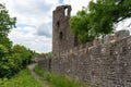 UK Abergavenny Castle Wall Royalty Free Stock Photo