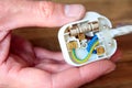 UK 13 amp domestic electric plug with back taken off to change t Royalty Free Stock Photo