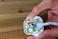 UK 13 amp plug with back taken off to change the fuse Royalty Free Stock Photo