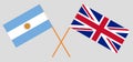 The UK and Argentina. British and Argentinean flags