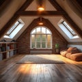 UK attic room modern loft conversion interior in apartment concept Royalty Free Stock Photo