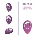 UK Belfast 3D vector logo