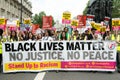 UK Black Lives Matter protest march through central London. Royalty Free Stock Photo