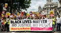 UK Black Lives Matter protest march through central London. Royalty Free Stock Photo