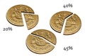 UK British income tax rates, percentages - white background