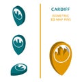 UK Cardiff 3D vector logo