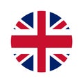 UK circle flag, vector illustration flat design