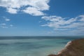 UK coastline blue sky and sea reflection with white cliffs Royalty Free Stock Photo