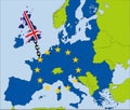 UK drifting from EU Royalty Free Stock Photo