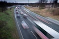 Uk dual carriageway with moving traffic