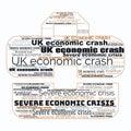 UK Economic Crash Text Header Background Illustration