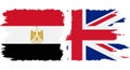 UK and Egypt grunge flags connection vector