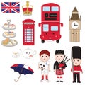 UK England London Travel icons.isolated illustration vector.EPS10