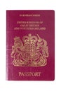 UK European Passport front cover isolated on white background