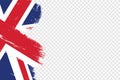 UK flag with brush paint textured isolated  on png or transparent  background,Symbols of United Kingdom,Great Britain , template Royalty Free Stock Photo