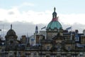 UK flag flying above the dome on the Bank of Scotland in Edinburgh