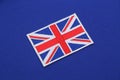 Uk flag patch on fabric Royalty Free Stock Photo