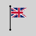 UK flagpole, United Kingdom flag map pointer layout, vector illustration Royalty Free Stock Photo