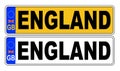 UK Front And Back Number Plate With Text England