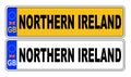 UK Front And Back Number Plate With Text Northern Ireland