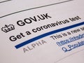 UK Government: Get a Coronavirus Test