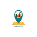 Liverpool city skyline silhouette vector logo illustration Royalty Free Stock Photo