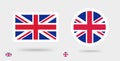 UK Great Britain flag icon circle vector or Union Jack United Kingdom english british nation symbol graphic pictogram illustration