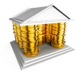 Uk House Prices Icon Means Economic Financial Valuations In The United Kingdom - 3d Illustration Royalty Free Stock Photo