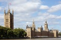 UK Houses of Parliament, London, River Thames, Big Ben, landscape view, copy space Royalty Free Stock Photo
