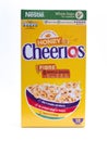UK, Jan 2020: Nestle Honey Cheerios on white background Royalty Free Stock Photo
