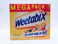 UK, Jan 2020: Weetabix breakfast cereal mega pack box family size on white background