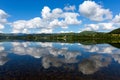 UK Lake District Ullswater Cumbria England with mountains and blue sky reflections summer Royalty Free Stock Photo